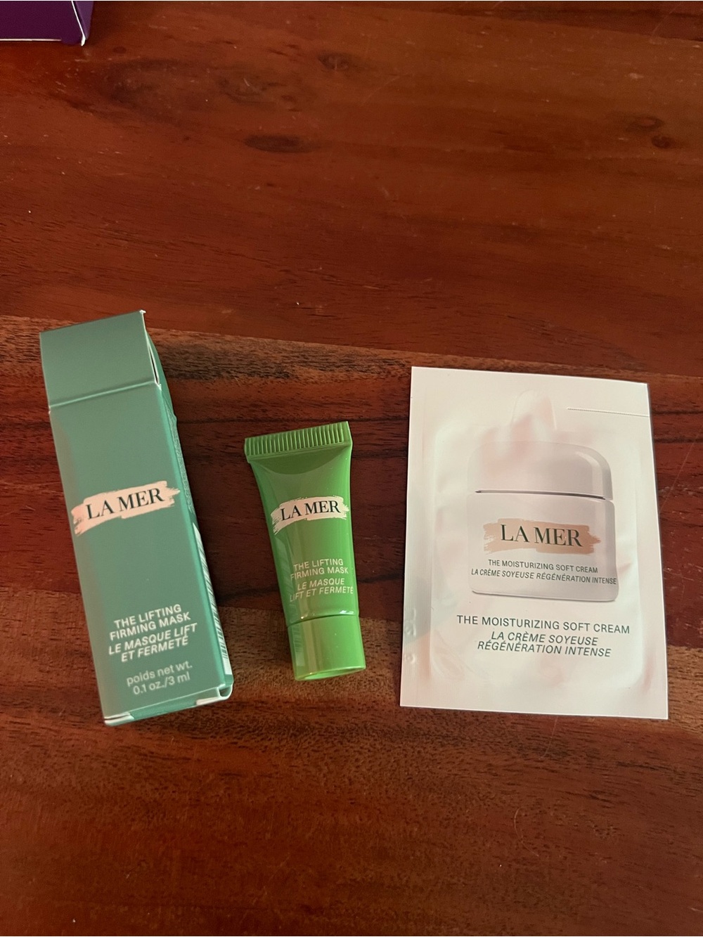 La Mer The Lifting Firming Mask and the soft cream Samples